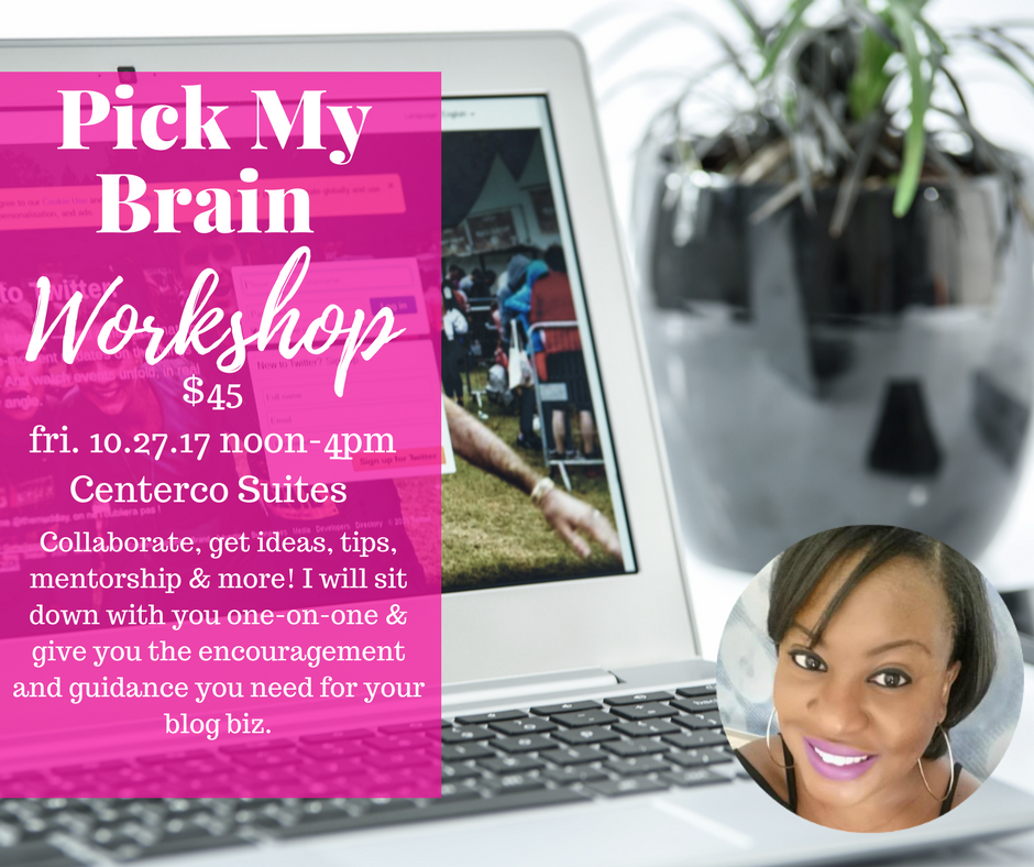 Join me for my first Pick My Brain Workshop happening 10/27 in St. Louis. Read more to get more details on this must-attend event.